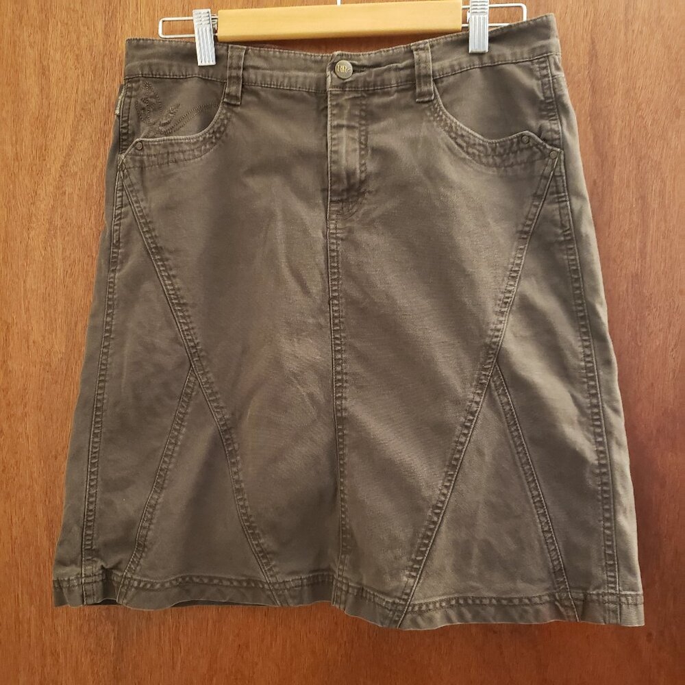 Royal Robbins Womens Gray Buttoned Skirt Size 8